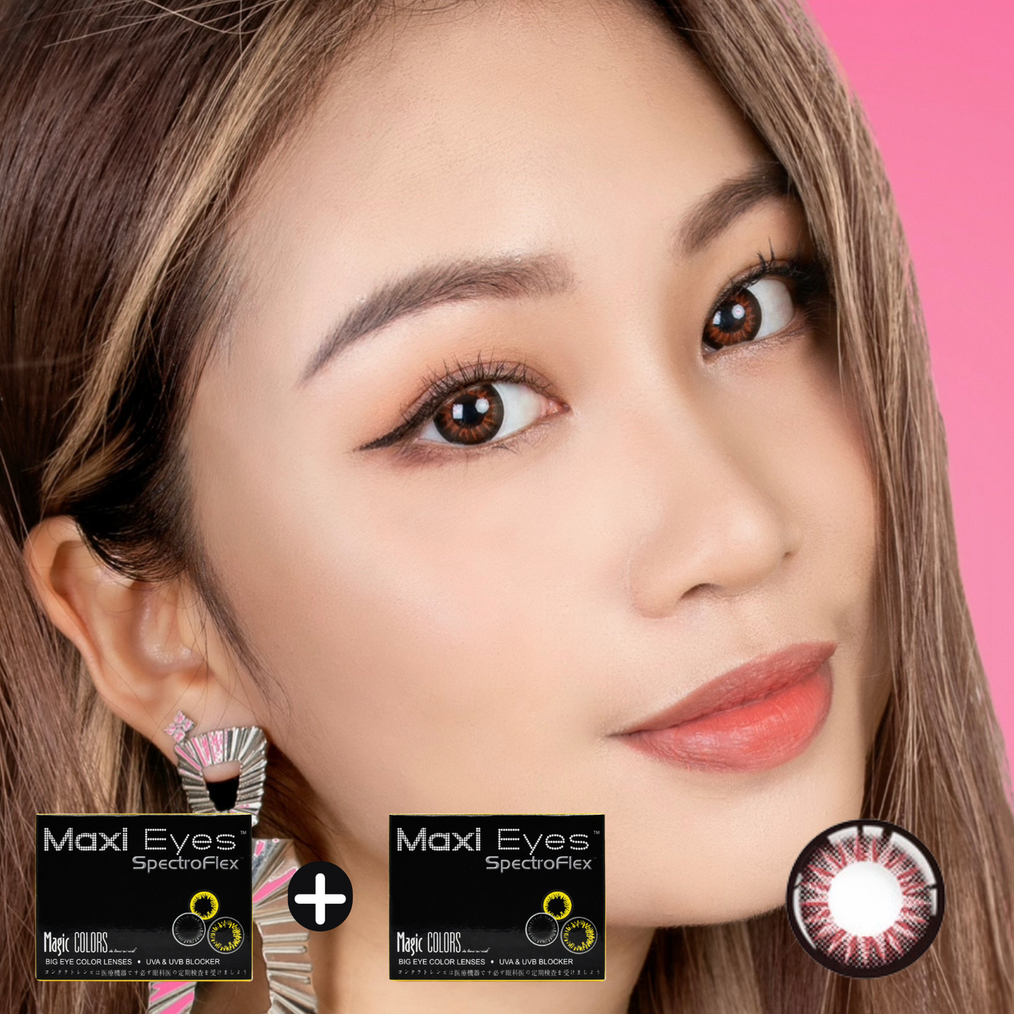 1-1 Maxi Eyes COLORS Series Maroon Monthly